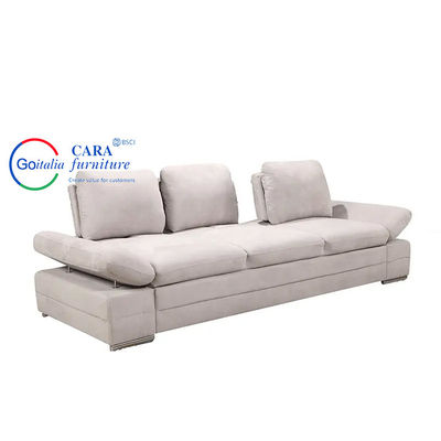 Europe Style Soft Fabric 3 Seat Sofa Furniture Adjustable Armrest Modern Sofa Bed With Storage
