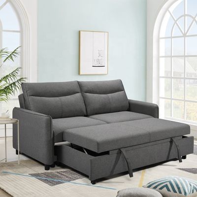 3 in 1 Convertible Sleeper Sofa Bed Modern Fabric Loveseat Futon Sofa Couch w/Pullout Bed,Furniture for Living Room