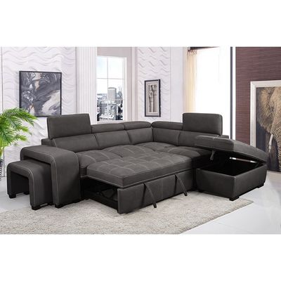 OEM/ODM Furniture Manufacturer Couch Living room L shaped sofa Modern foldable corner sofa sleeper cum bed with Storage
