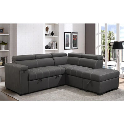 Large KD headrest USB loveseat ottoman with storage fake leather living room furniture sofa set couch sofas bed for vill