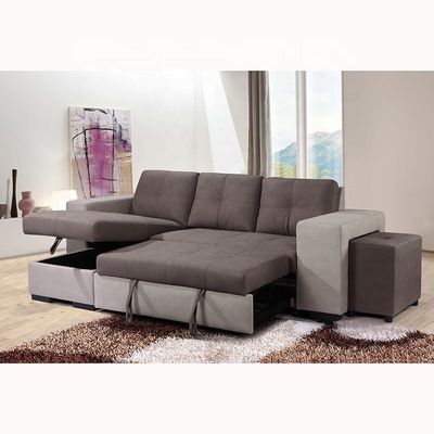NEW sectional contrast color stitch couch left hand facing living room spaces modern L shaped typed grey fabric sofa