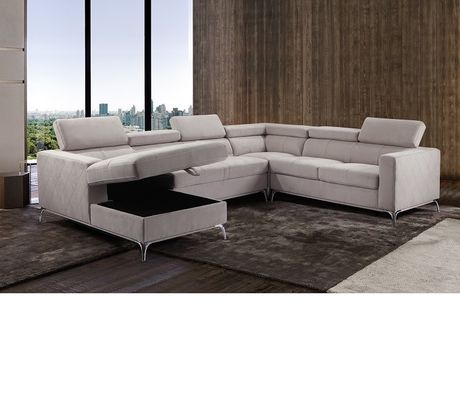 Nordiceasy cleaning antifouling fabric waterproof KD headrest USB loveseat+chaise with storage+2P living room furniture