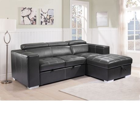 Hot sale Cheap 2P+chaise+ottoman with storage sectionals sofa bed Leather couch Living room sofa L shaped sofa furniture