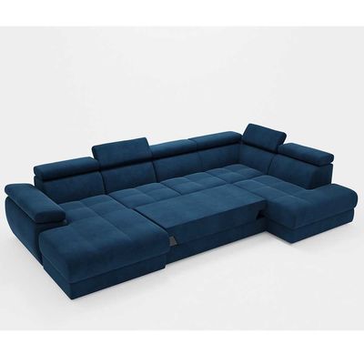 Factory 2024 latest design luxury living room sofa velvet fabric U-shaped sofa push pull with storage sofa bed