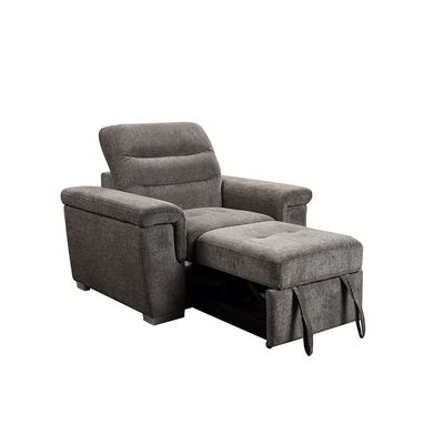 Headrest Adjustable Grey noon break office Convertible chair with pull out bed single sofa chair Foam Lounge Chair