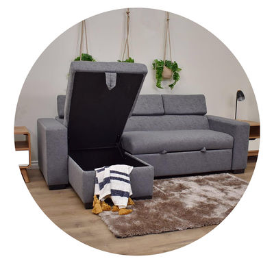 OEM/ODM Office Modular Folding Sofa Bed Fabric Material 223x143x80CM