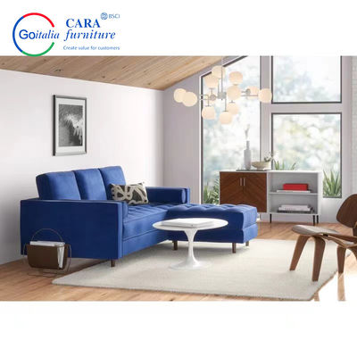 #21181-L Customization Modular Couch Sectional Sofa Navy Blue Fabric Designs Living Room Sofas Blue