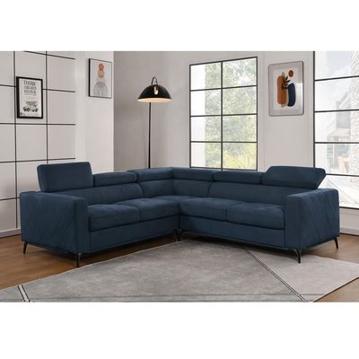 Manufacturer Furniture Simple Luxury L shape couch Corner sofa set High Quality Blue Technology fabric living room