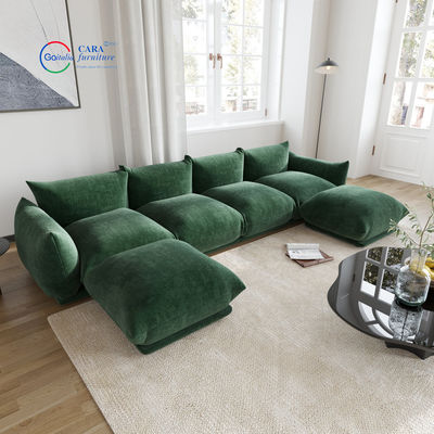 Custom Light Luxury Style Fabric L Shaped Corner Sofa Living Room Sofas Green Velvet