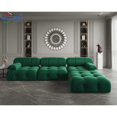 Fashion Luxurious Living Room Sofa Green L Shape Modular Nordic Minimalism Modular Living Room Sofas