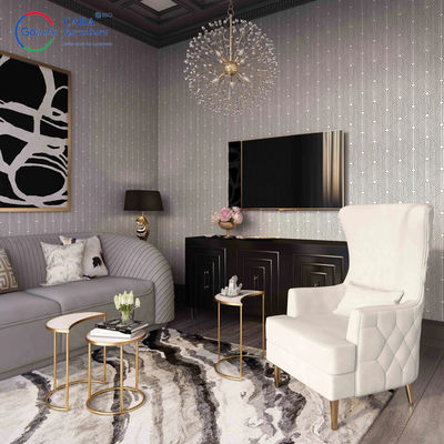 70006 Custom Living Room Popular Fabric White Modern Home Decor Single Sofa Chairs