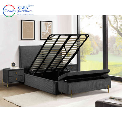 Bedroom Furniture 12311 Home Hotel Sets Green Fabric Bed King Metal Platform Bed Frame