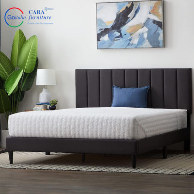 Comfortable Style Soft Bed Black Solid Wood Board Double Queen Bed Frame For Bedroom