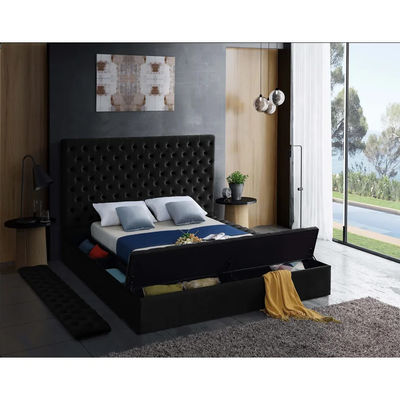 Customize velvet button tufted Designer Bedroom Luxury Bed Modern Hotel Full Luxury Queen Size Modern Hotel Storage bed