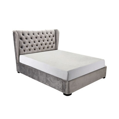 Velvet Ottoman Storage Bed Queen Size Multifunctional Practical