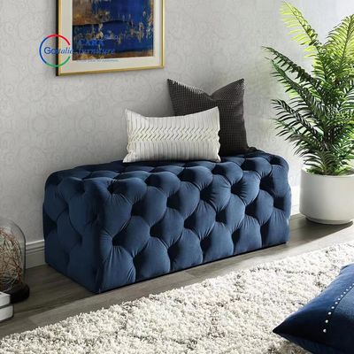 BB2009 Minimalist Bedroom Furniture Nordic Foot Rest Pink Fabric Stool Long Square Bed End Stool Bench
