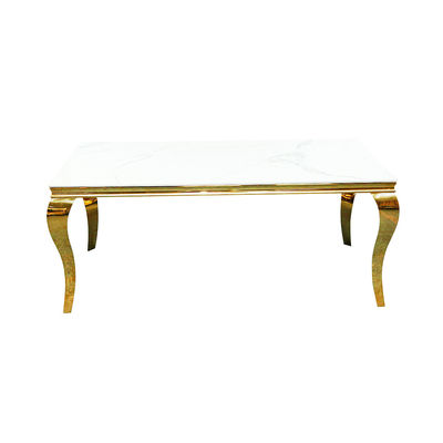 Golden Legs Modern Kitchen Table , Multipurpose Modern Marble Side Table